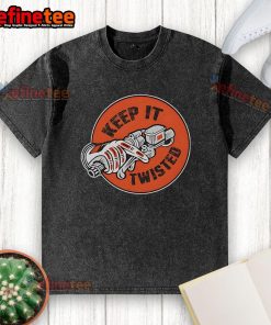 Official Keep It Twisted logo on a washed t-shirt, featuring a stylish and casual design for trendy outfits.