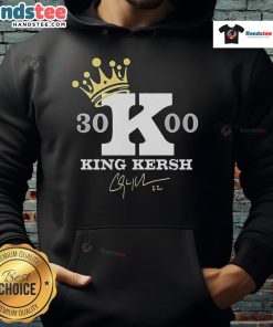 Official King Kershaw 3000 Hoodie in black, featuring a stylish design and premium fabric for ultimate comfort.