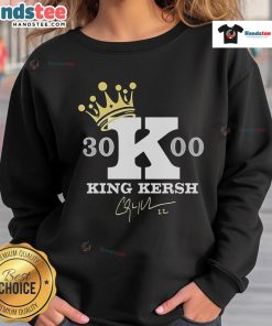 Official King Kershaw 3000 Sweatshirt in black, featuring a stylish design and comfortable fit for fans and casual wear.