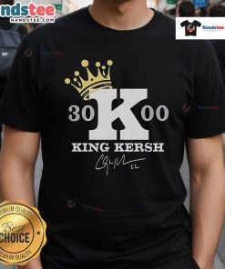 Official King Kershaw 3000 T-Shirt featuring a bold design and vibrant colors for fans and collectors.