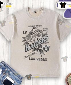 Official Las Vegas Raiders washed T-shirt, National Football League established 2020, showcasing team pride and style.