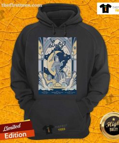 Official Laufey July 3, 2025 concert poster hoodie featuring St. Michaels Church, Liverpool, UK design.
