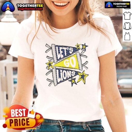 Official Let's Go Detroit Lions ladies tee, featuring vibrant team colors and logo, perfect for female fans.