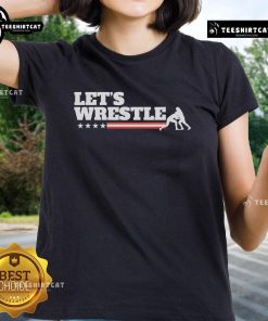 Official Let's Wrestle USA ladies tee featuring a stylish design perfect for wrestling fans and casual wear.