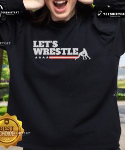 Official Let's Wrestle USA Sweatshirt featuring bold graphics and a comfortable design, perfect for wrestling fans.