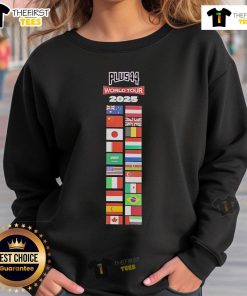 Alt Text: Official Lewis Hamilton Plus44 World Tour 2025 sweatshirt featuring vibrant flags design and stylish fit.