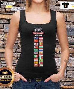 Alt Text: Official Lewis Hamilton Plus44 World Tour 2025 tank top featuring vibrant flags design, perfect for fans and fashion.