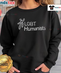 Alt Text: Official LGBT Humanists logo sweatshirt featuring a vibrant design promoting inclusivity and human rights.
