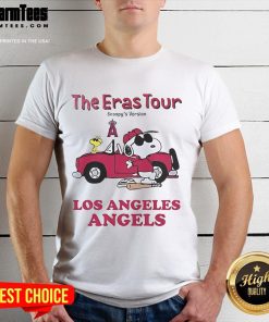 Alt Text: Official Los Angeles Angels The Eras Tour Snoopy T-Shirt featuring vibrant graphics and team colors for fans.
