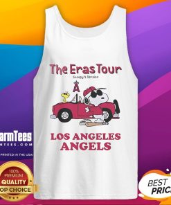 Alt Text: Official Los Angeles Angels The Eras Tour Snoopy tank top featuring vibrant graphics and team logo.