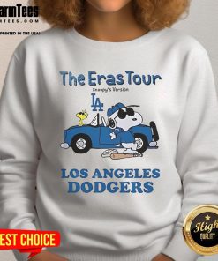 Official Los Angeles Dodgers The Eras Tour Snoopy Sweatshirt featuring vibrant designs and team logo for fans.