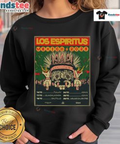 Official Los Espiritus Mexico Tour October 2025 Dates sweatshirt featuring vibrant design and tour details.