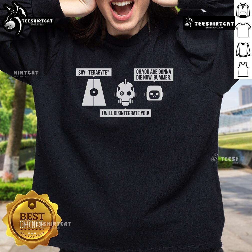 Official Love Dead & Robot The Three Robots Sweatshirt Alt Text: Official Love Dead Robot The Three Robots Sweatshirt featuring a vibrant graphic of three playful robots.