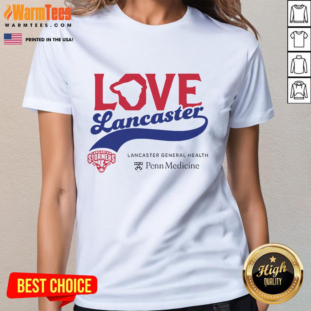 Official Love Lancaster Penn Medicine Ladies Tee Alt Text: Official Love Lancaster Penn Medicine Ladies Tee in soft fabric, showcasing a stylish design for healthcare supporters.