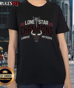 Official Lubbock Matadors 2025 Lone Star Champions ladies tee showcasing team pride and stylish design.
