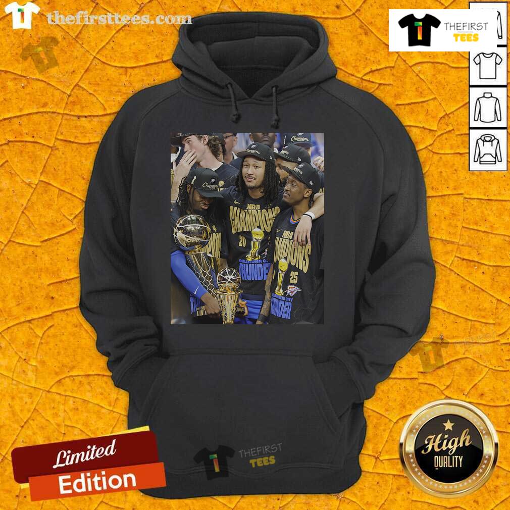 Official Luguentz Dort Jaylin Williams & Jalen Williams Oklahoma City Thunder 2025 NBA Finals Champions Hoodie Luguentz Dort, Jaylin Williams, and Jalen Williams wearing Oklahoma City Thunder 2025 NBA Finals Champions hoodie.