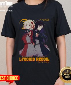 Official LycoReco Lycoris Recoil Ladies Tee featuring vibrant design and comfortable fit for anime fans.