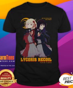 Official Lycoreco Lycoris Recoil T-Shirt featuring vibrant graphics and stylish design for anime fans.