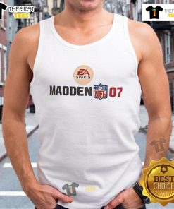 Official Madden NFL 07 logo tank top featuring bold graphics for football fans and gamers.