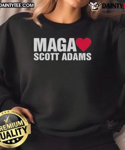 Official Maga Love Scott Adams Sweatshirt featuring bold design and vibrant colors, perfect for supporters of Scott Adams.