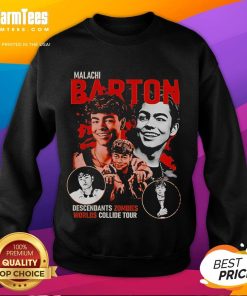Official Malachi Barton Descendants Zombies Worlds Collide Tour Disney Sweatshirt featuring vibrant graphics and cozy design.