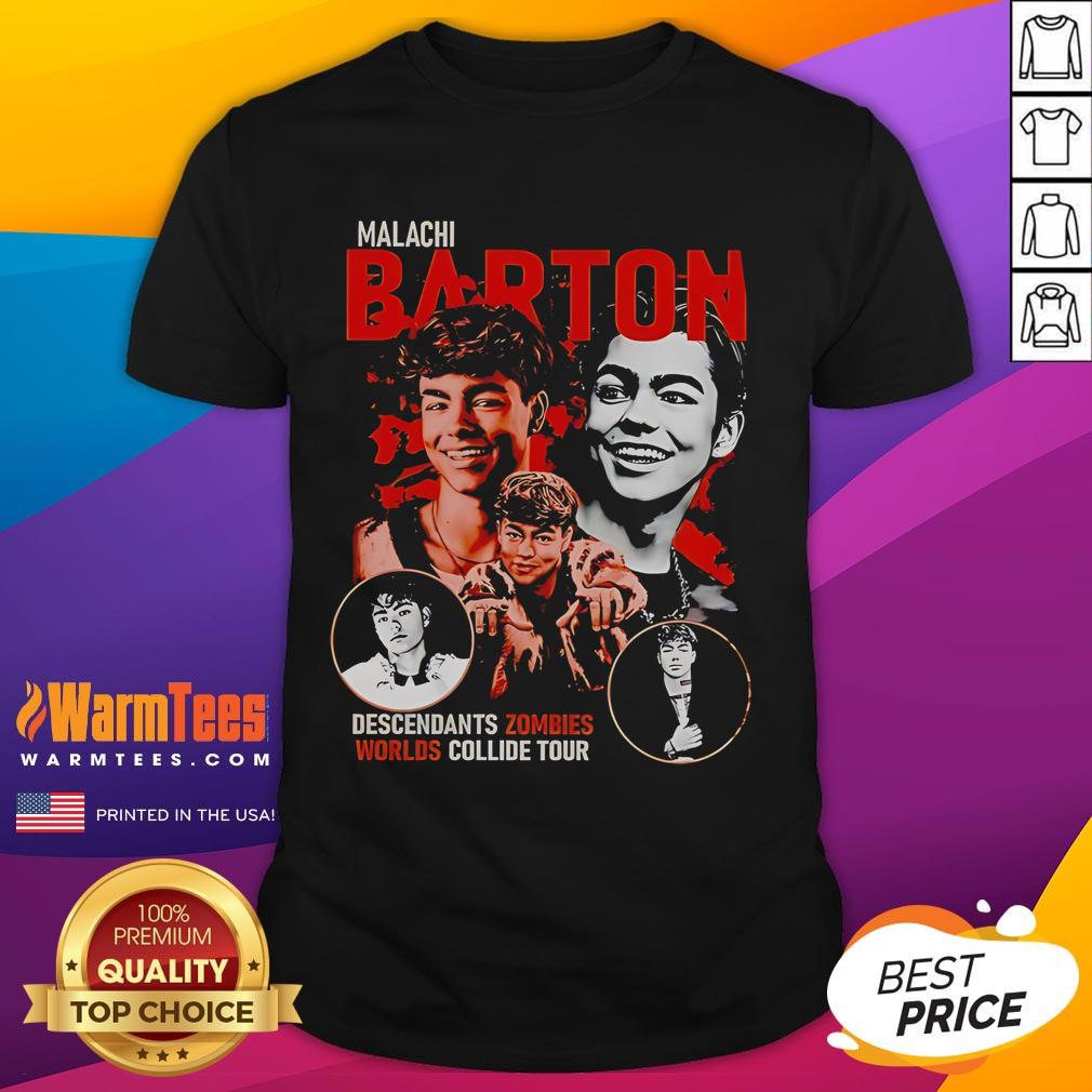 Official Malachi Barton Descendants Zombies Worlds Collide Tour Disney T Shirt Official Malachi Barton Descendants Zombies Worlds Collide Tour Disney T-Shirt featuring vibrant graphics and tour details.
