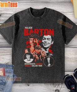 Official Malachi Barton Descendants Zombies Worlds Collide Tour Disney washed t-shirt featuring vibrant graphics and soft fabric.