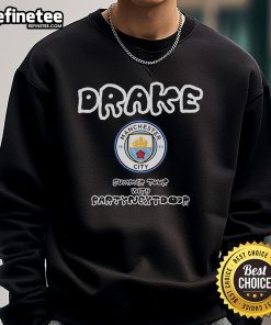 Official Manchester City x Drake Summer Tour 2025 sweatshirt featuring vibrant design and team logo, perfect for fans.