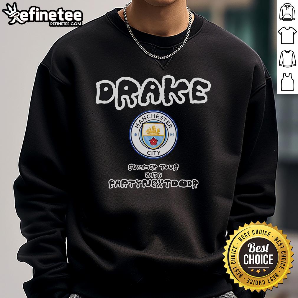 Official Manchester City X Drake Summer Tour 2025 Sweatshirt Official Manchester City x Drake Summer Tour 2025 sweatshirt featuring vibrant design and team logo, perfect for fans.