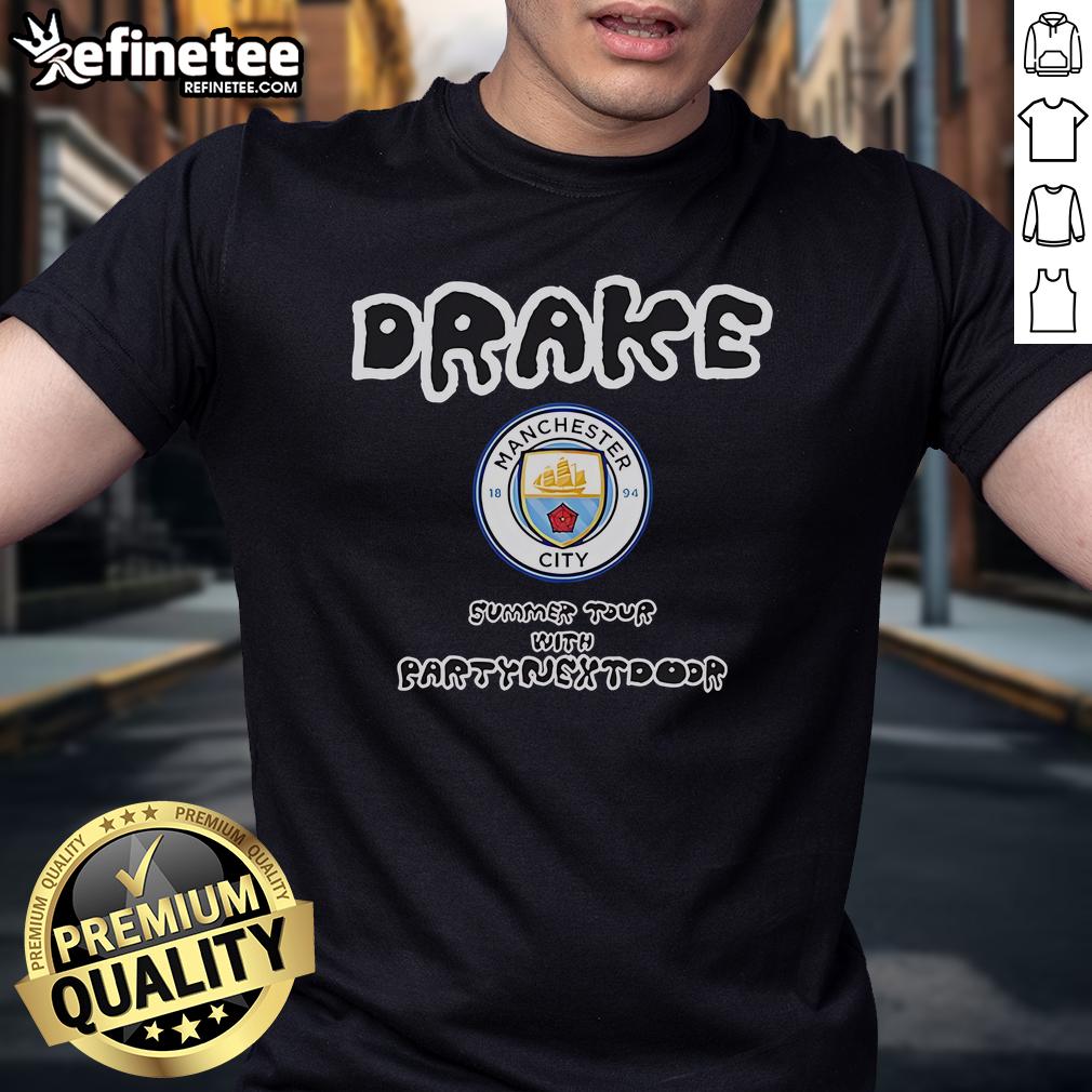 Official Manchester City X Drake Summer Tour 2025 T Shirt Alt Text: Official Manchester City X Drake Summer Tour 2025 T-Shirt featuring vibrant design and logo for fans and collectors.