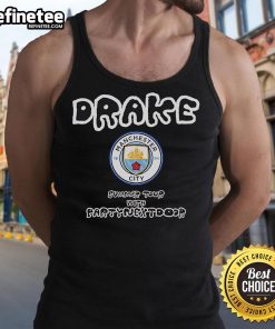 Official Manchester City x Drake Summer Tour 2025 tank top featuring stylish design and vibrant colors for fans.