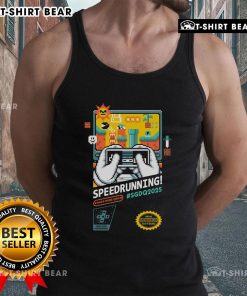 Official Mario SGDQ Speedrunning 2025 Retro Gamer Tank Top featuring vibrant graphics and a stylish design for gamers.