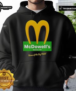 Official McDowell's Restaurant 'Home of the Big Mick' logo hoodie showcasing iconic fast food branding.