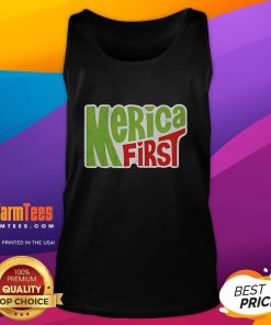 Official Merica First Logo Tank Top featuring a patriotic design, perfect for showcasing your American pride.