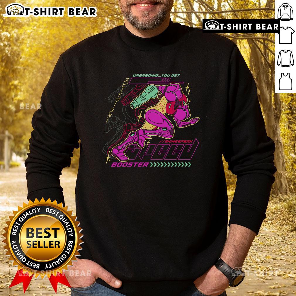 Official Metroid Breaking The Barrier Sweatshirt Alt Text: Official Metroid Breaking The Barrier sweatshirt featuring vibrant graphics and a comfortable fit for gamers.