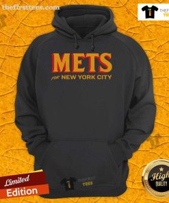 Official Mets hoodie featuring New York City design, perfect for fans showcasing team pride and style.