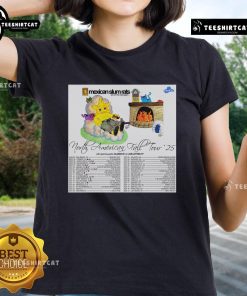 Official Mexican Slum Rats North American Fall Tour 2025 poster for ladies' tee featuring vibrant band artwork.