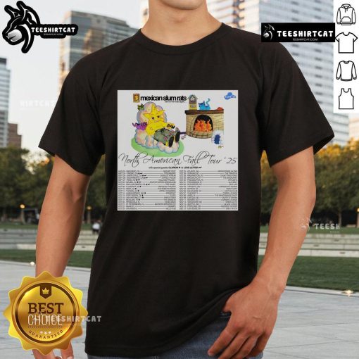 Official Mexican Slum Rats North American Fall Tour 2025 Poster T-Shirt featuring vibrant tour graphics and band logo.