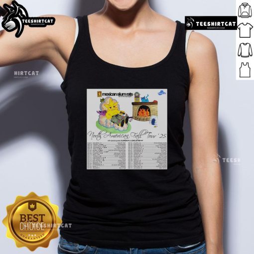 Official Mexican Slum Rats North American Fall Tour 2025 poster on a tank top, featuring vibrant graphics and tour dates.