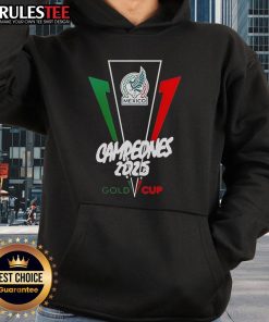 Official Mexico Campeon de la Copa Oro de la Concacaf 2025 logo hoodie featuring vibrant colors and stylish design.