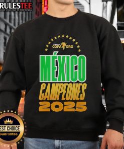Official Mexico Campeones Concacaf 2025 sweatshirt featuring vibrant team colors and logo, perfect for fans.