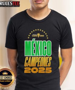 Official Mexico Campeones Concacaf 2025 T-Shirt featuring vibrant colors and team logo, perfect for fans celebrating victory.