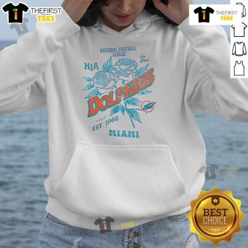Official Miami Dolphins hoodie featuring the NFL logo, established 1966, perfect for fans of the National Football League.