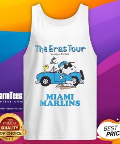 Official Miami Marlins The Eras Tour Snoopy tank top featuring vibrant graphics and team colors for fans and collectors.