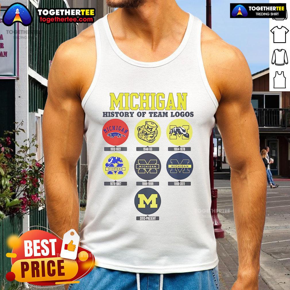 Official Michigan History Of Team Logos Tank Top Official Michigan History of Team Logos tank top featuring iconic team logo designs and vibrant colors.