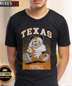 Official Mickey Mouse Texas Longhorns football fan t-shirt featuring iconic character and team logo, perfect for game day.