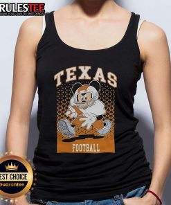 Alt Text: Official Mickey Mouse Texas Longhorns football fan tank top featuring vibrant graphics and a stylish design.