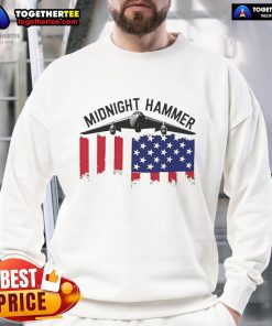 Official Midnight Hammer USA Flag Sweatshirt featuring a bold American flag design and comfortable fit for everyday wear.
