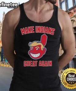Alt Text: Official MIGA Make Indians Great Again Baseball Tank Top featuring a bold design and vibrant colors for fans.