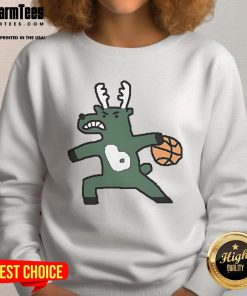 Official Milwaukee Bucks NBA basketball dribbling sweatshirt showcasing team logo and stylish design for fans.
